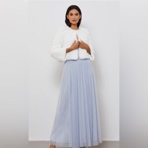 BCBG Sophiana White Faux Fur Jacket/Cardigan